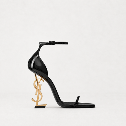 Patent leather heeled sandals