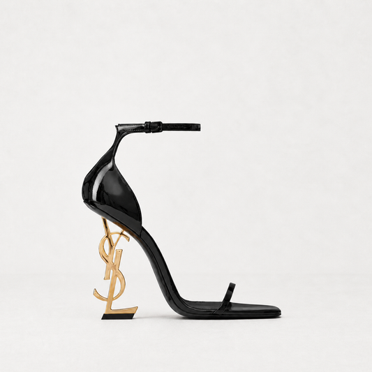 Patent leather heeled sandals
