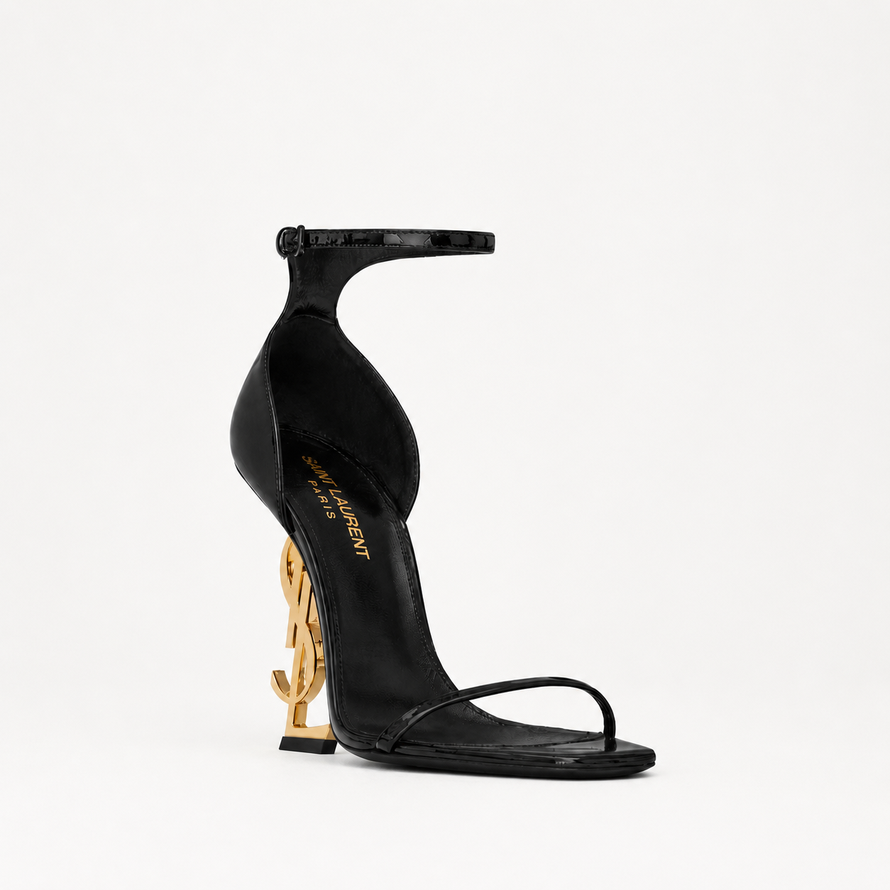Patent leather heeled sandals