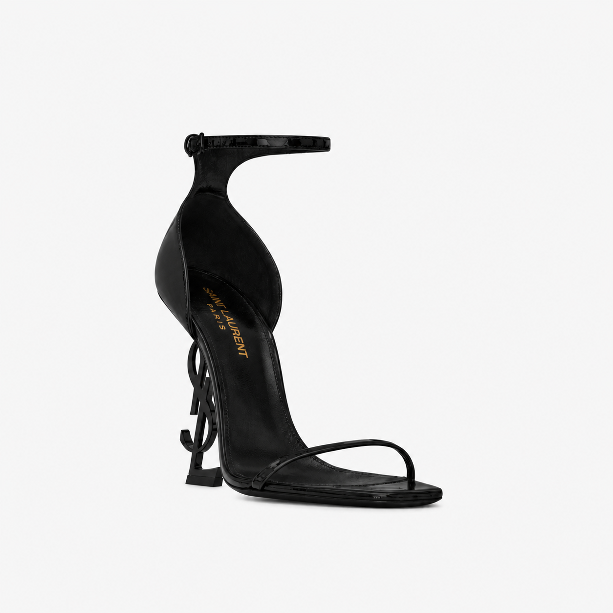 Patent leather heeled sandals